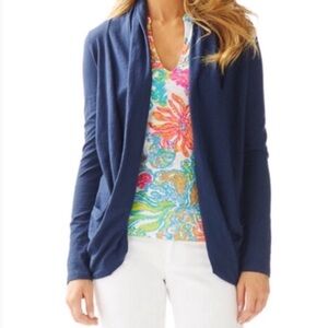 Lilly Pulitzer navy blue open draped cardigan Size medium